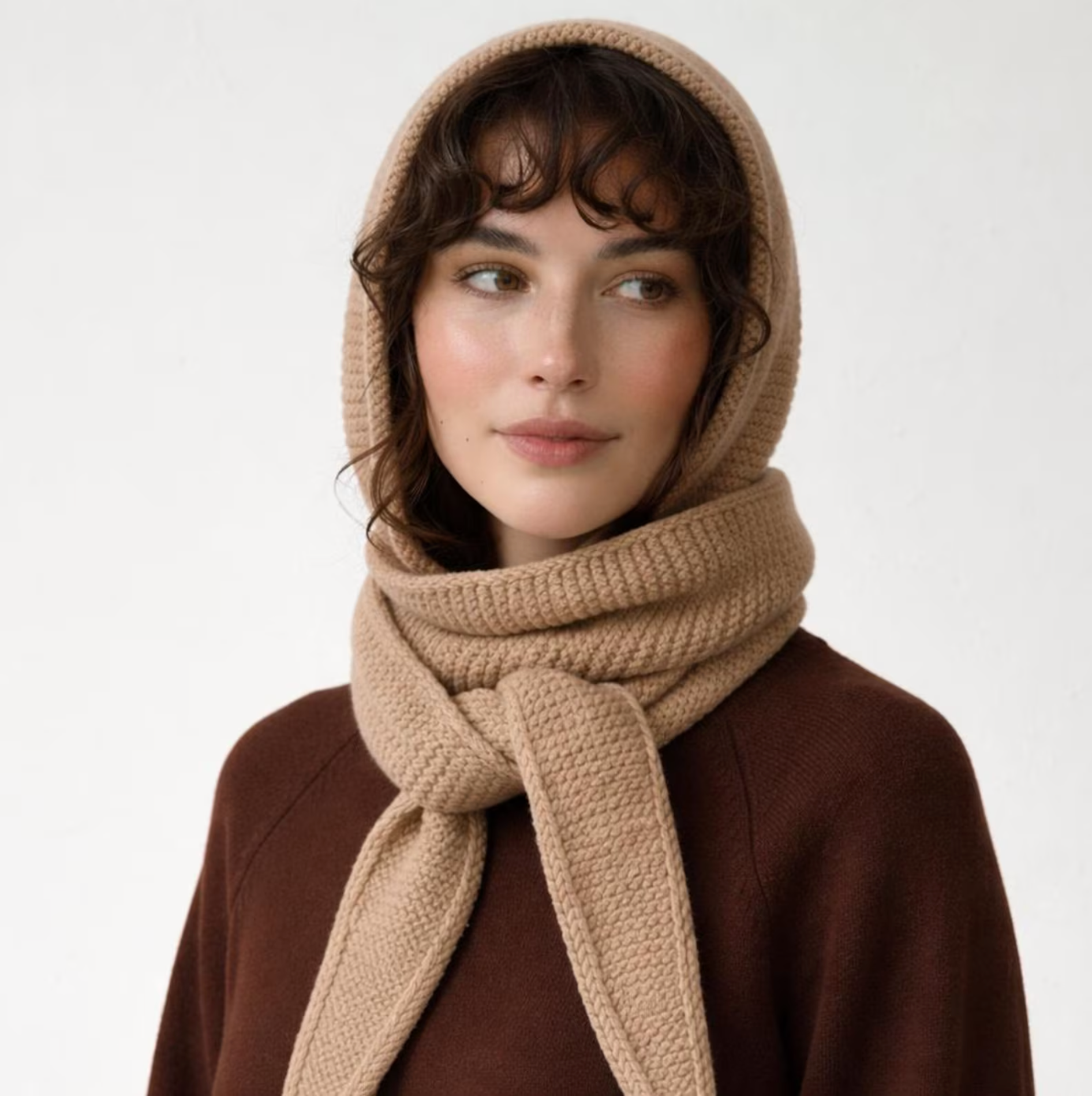 Sophie Hooded Scarf Knitting Pattern , Easy Beginner DIY (PDF Instant Download)